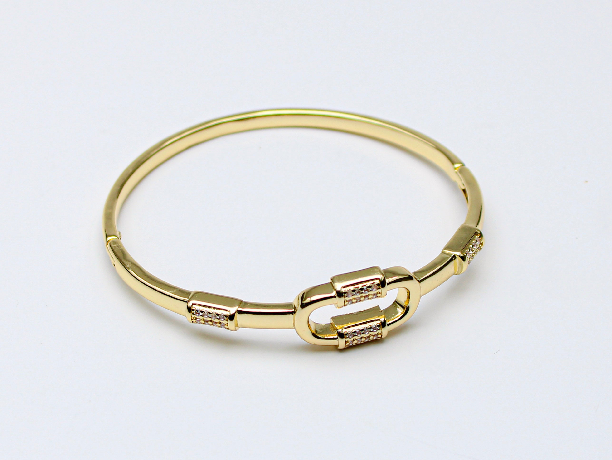Losh jewellery goldy armband met in elkaar grijpende schakels,  met sprankelende strass