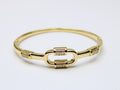 Losh jewellery goldy armband met in elkaar grijpende schakels,  met sprankelende strass