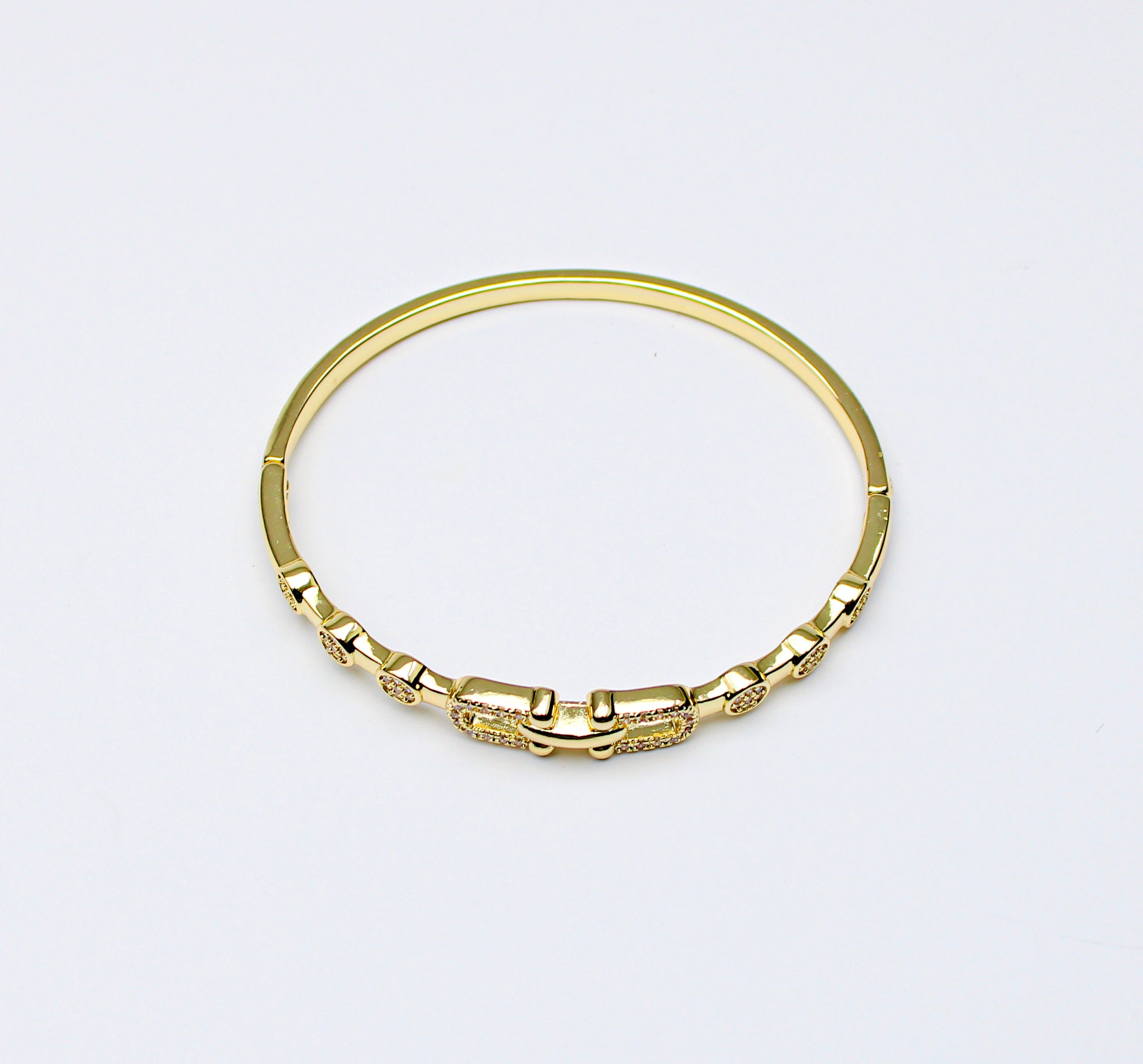 Losh jewellery Stainless Steel armband goud met mini steentjes