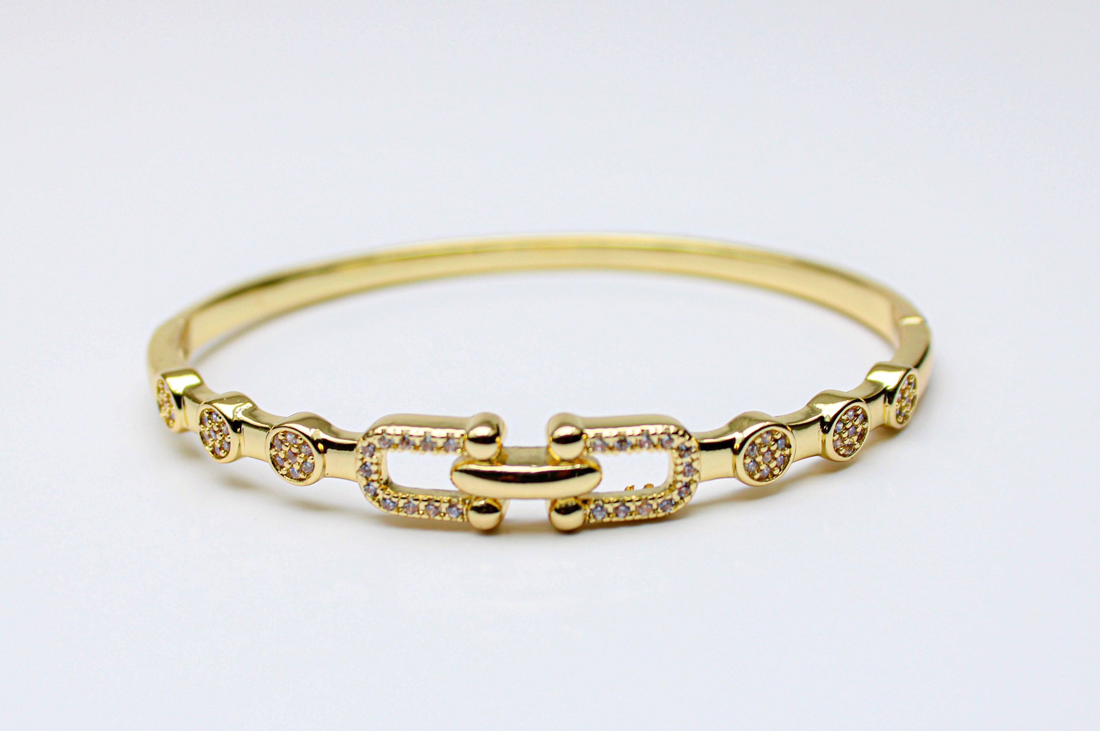Losh jewellery Stainless Steel armband goud met mini steentjes