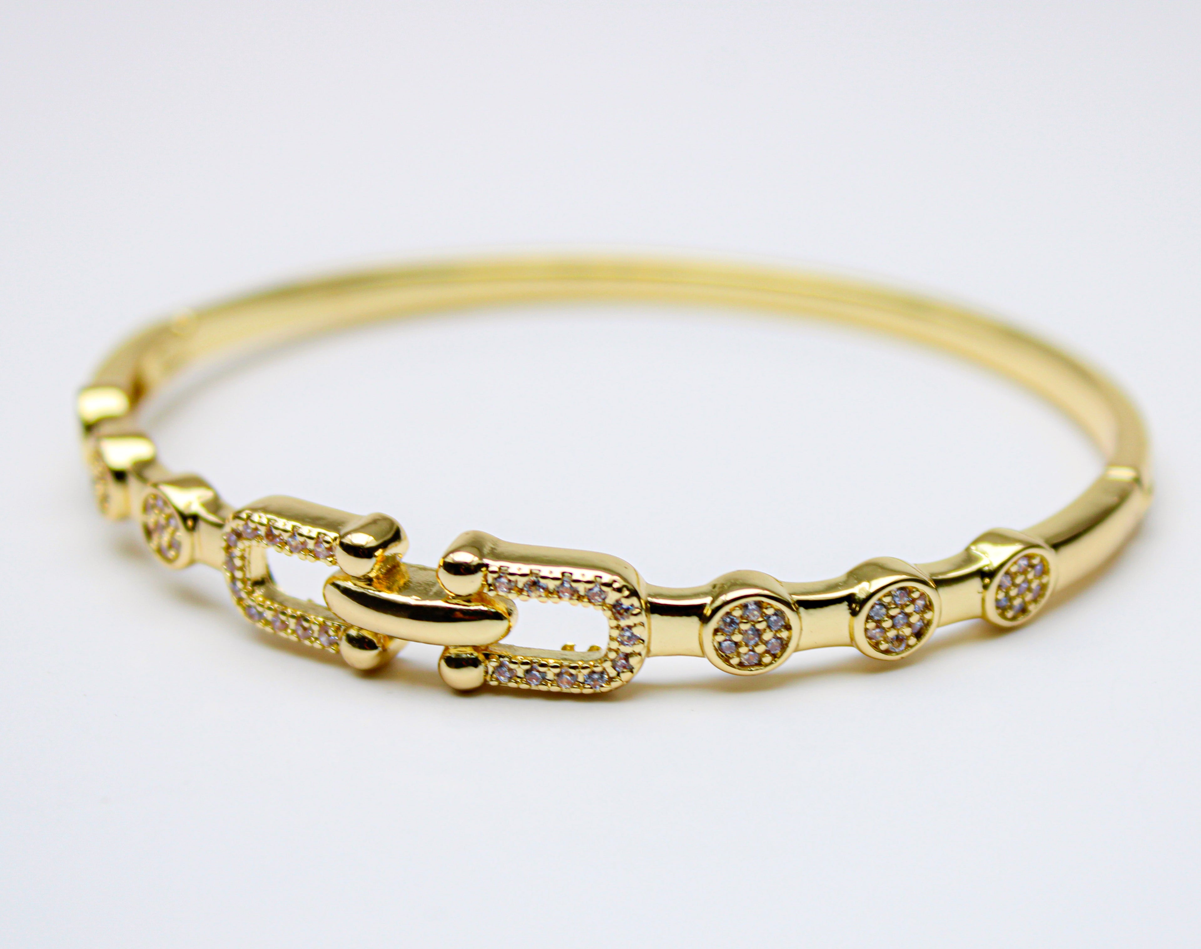 Losh jewellery Stainless Steel armband goud met mini steentjes