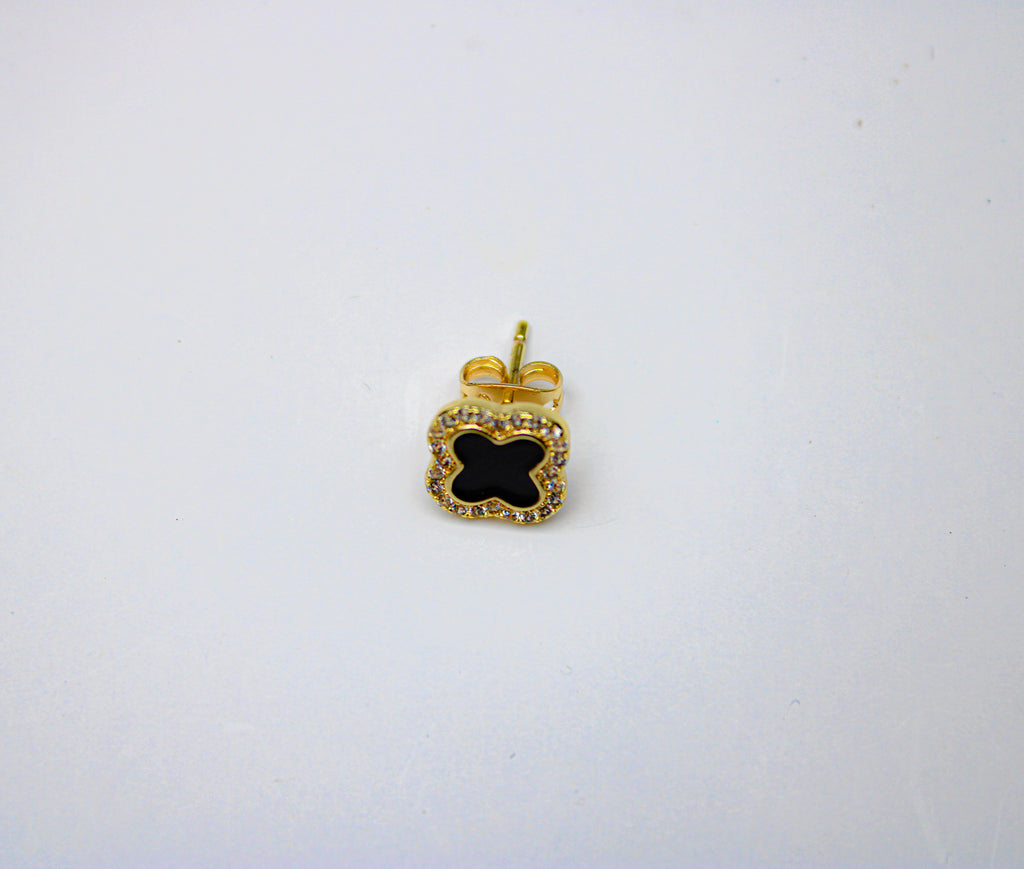 losh jewellery mini zwart goud oorbellen