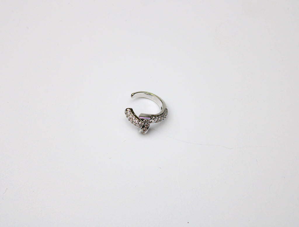 losh jewellery earcuff zilver met mini steentjes