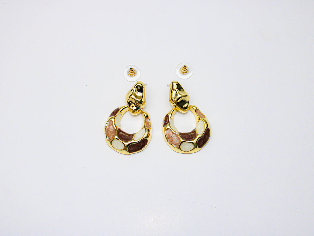 losh jewellery Goudkleurig en meer kleurig oorhangers