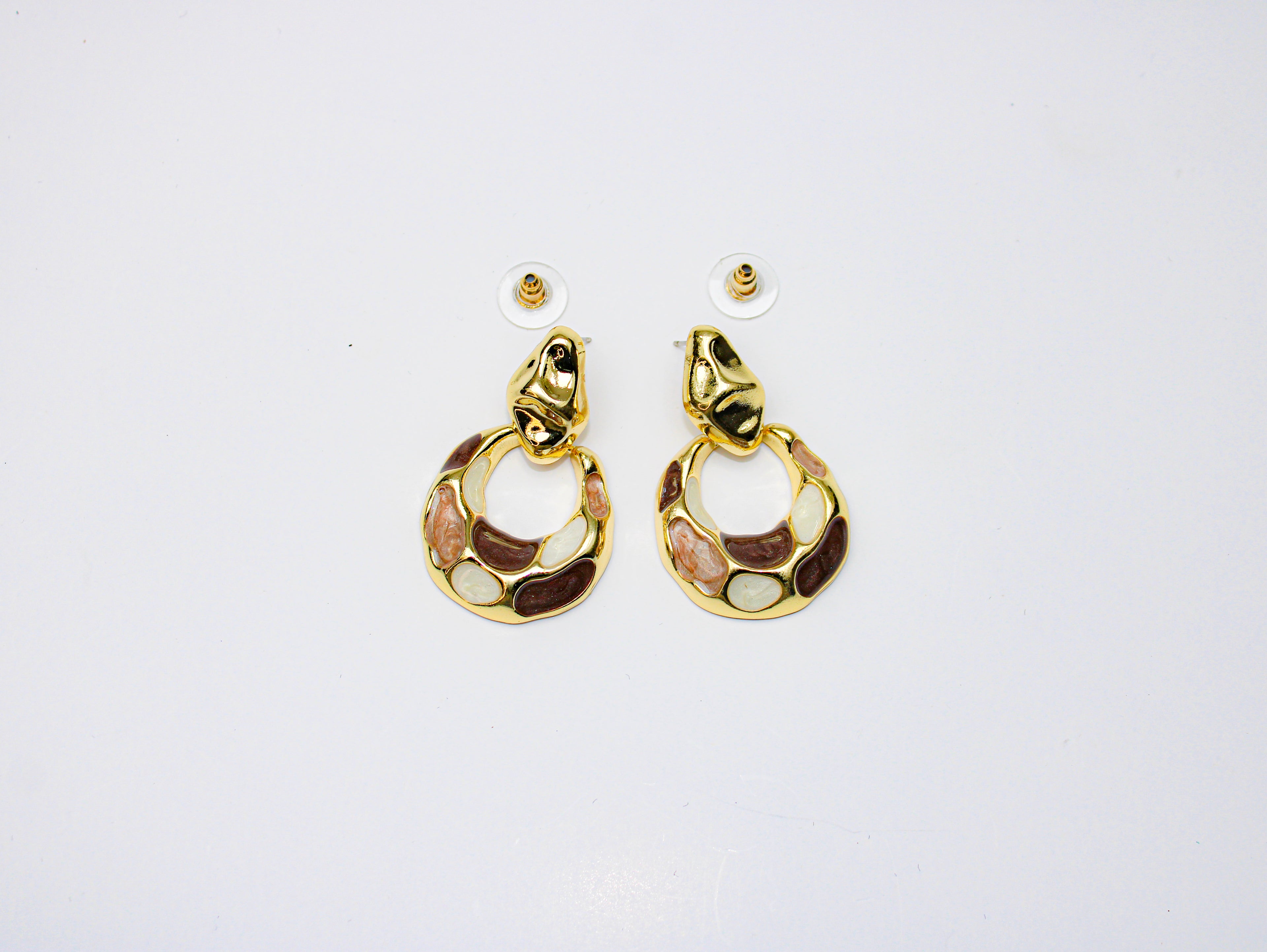 losh jewellery Goudkleurig en meer kleurig oorhangers