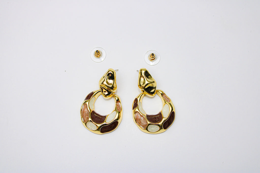 losh jewellery Goudkleurig en meer kleurig oorhangers