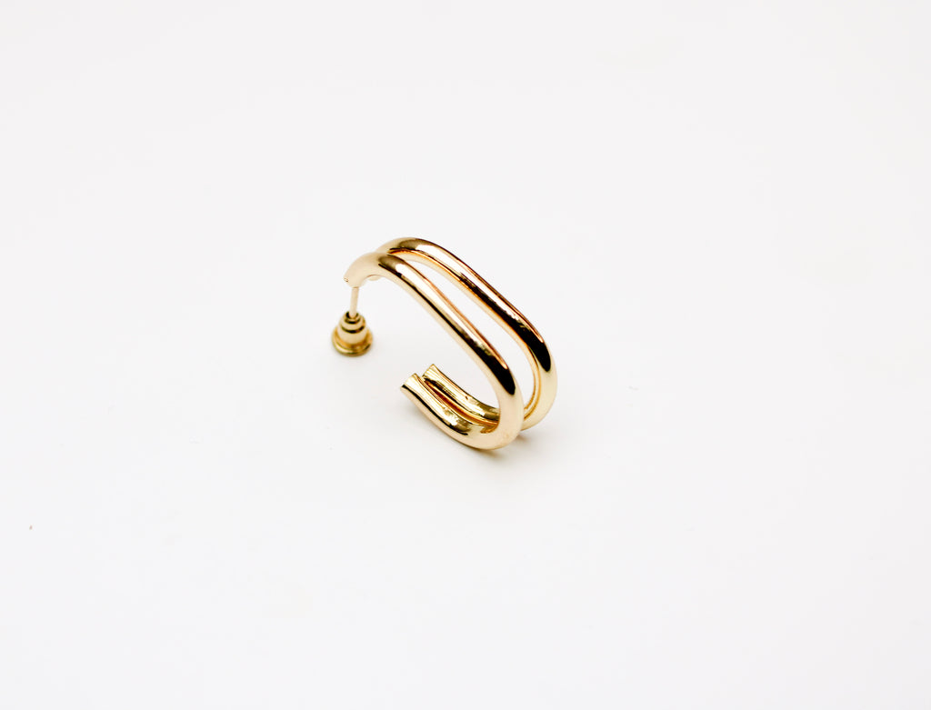 Losh Jewellery 2 golvende goudkleurig oorbellen