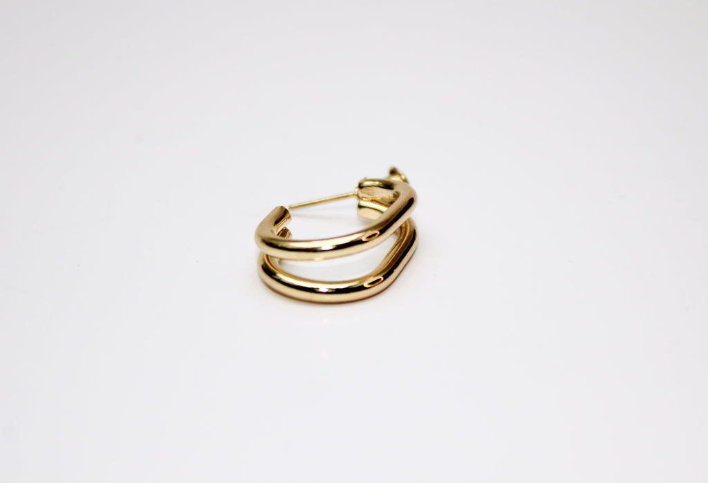 Losh Jewellery 2 golvende goudkleurig oorbellen