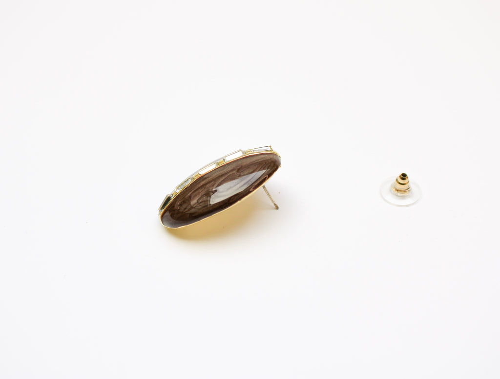 losh jewellery bruin met goudkleur mix studs