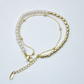 losh jewellery 2 delig armband imitatie parel met goud kleur