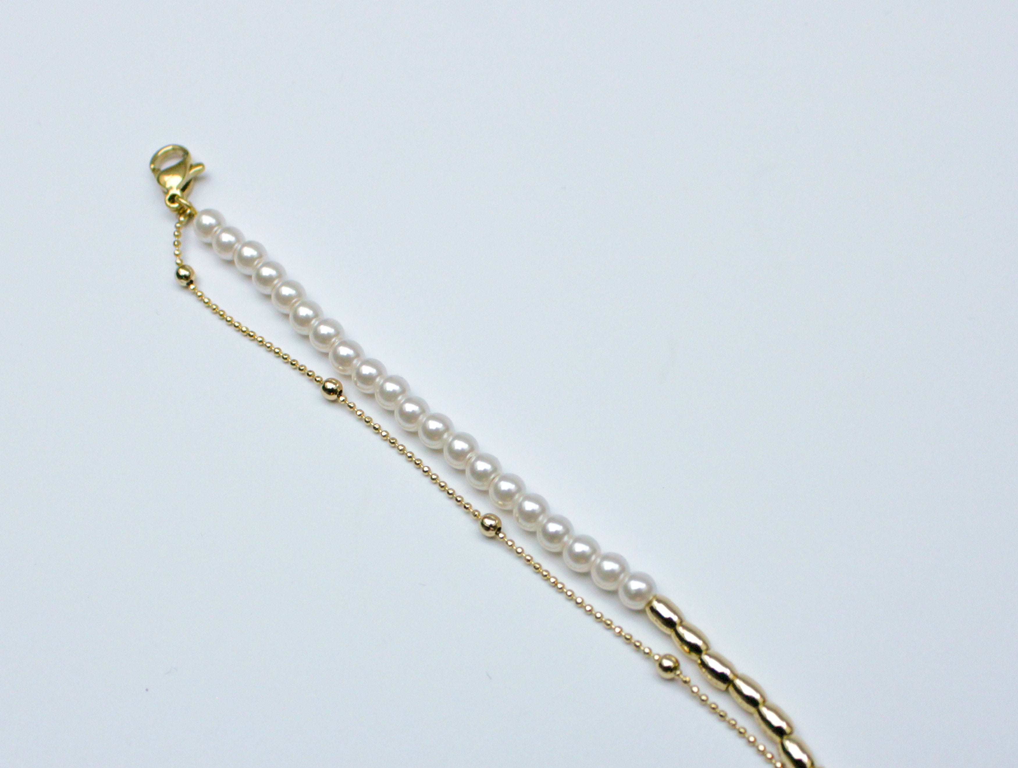 losh jewellery 2 delig armband imitatie parel met goud kleur