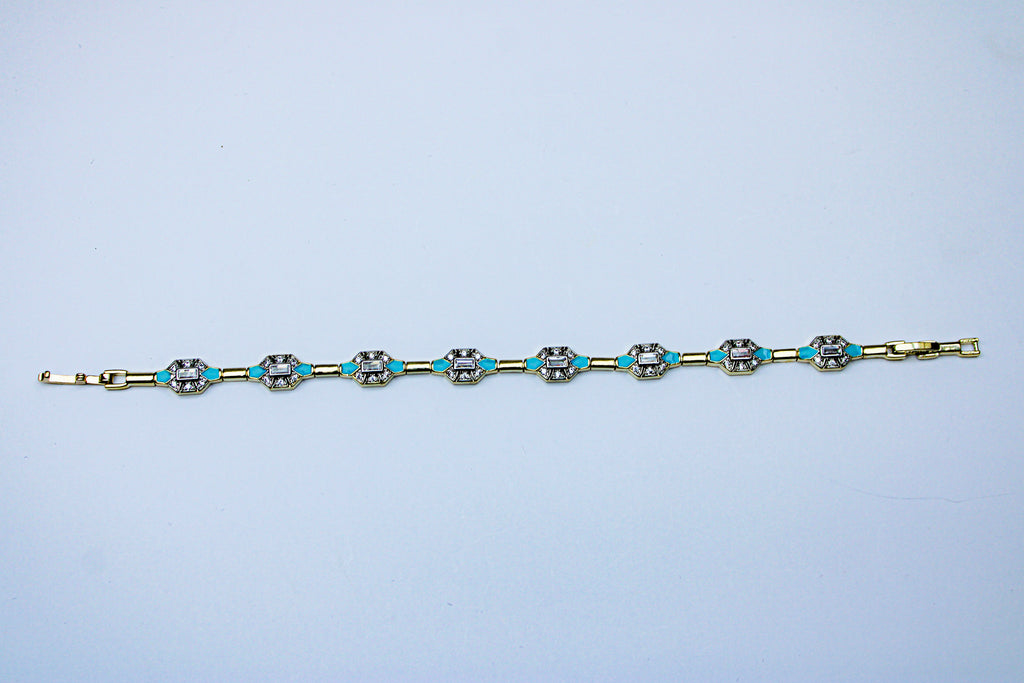 losh jewellery goudkleurig armband met Turquoise