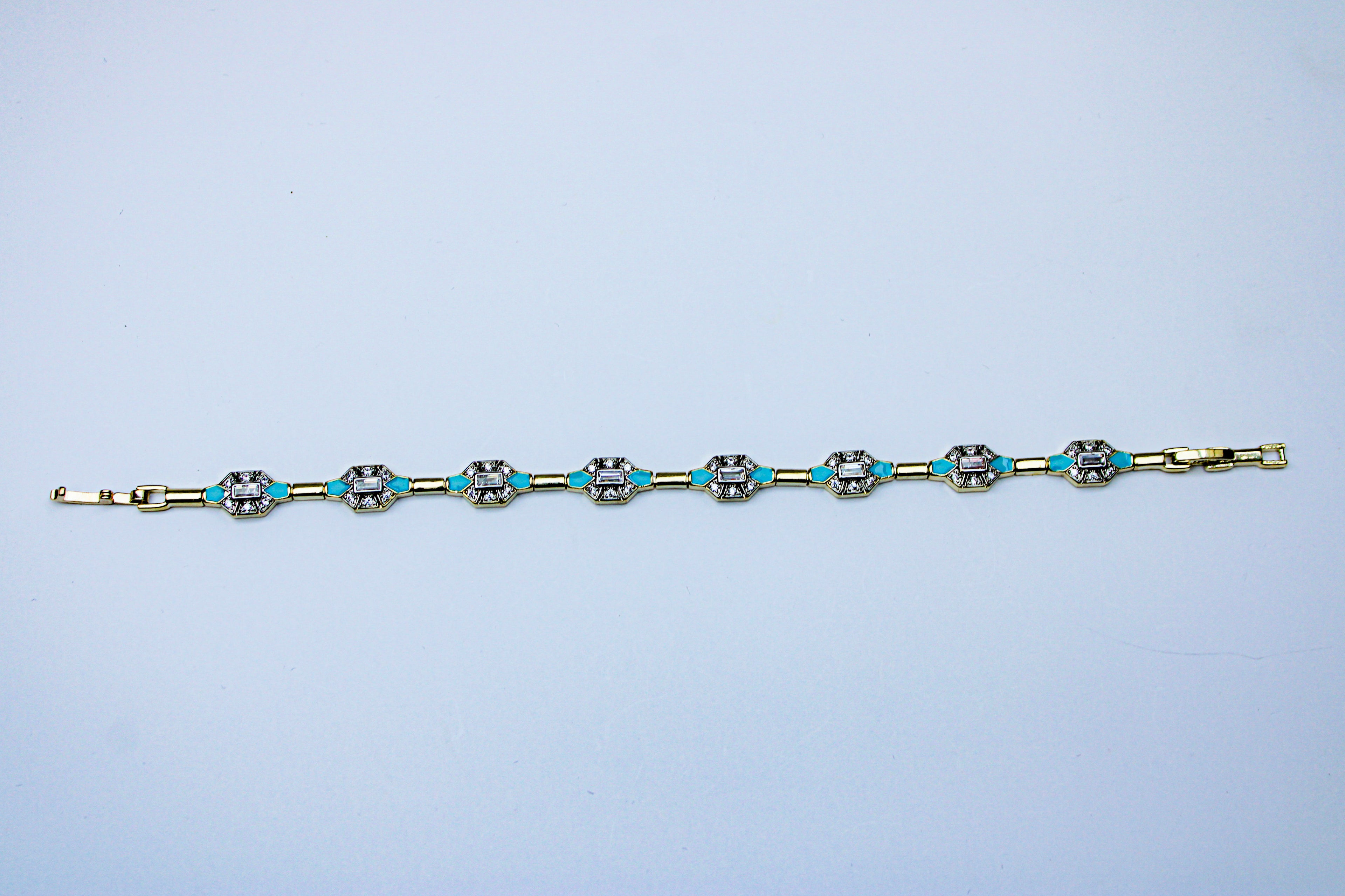 losh jewellery goudkleurig armband met Turquoise