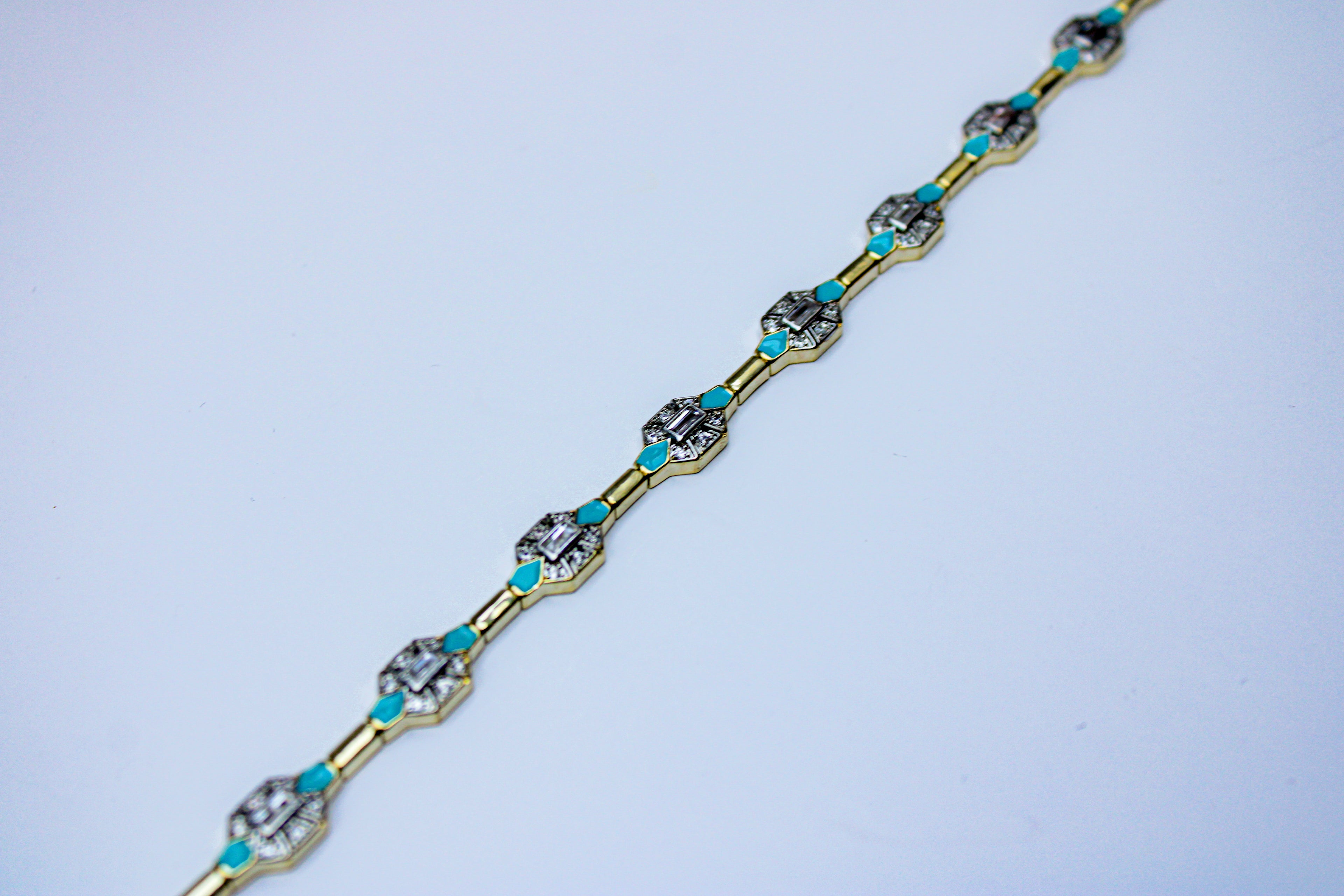 losh jewellery goudkleurig armband met Turquoise