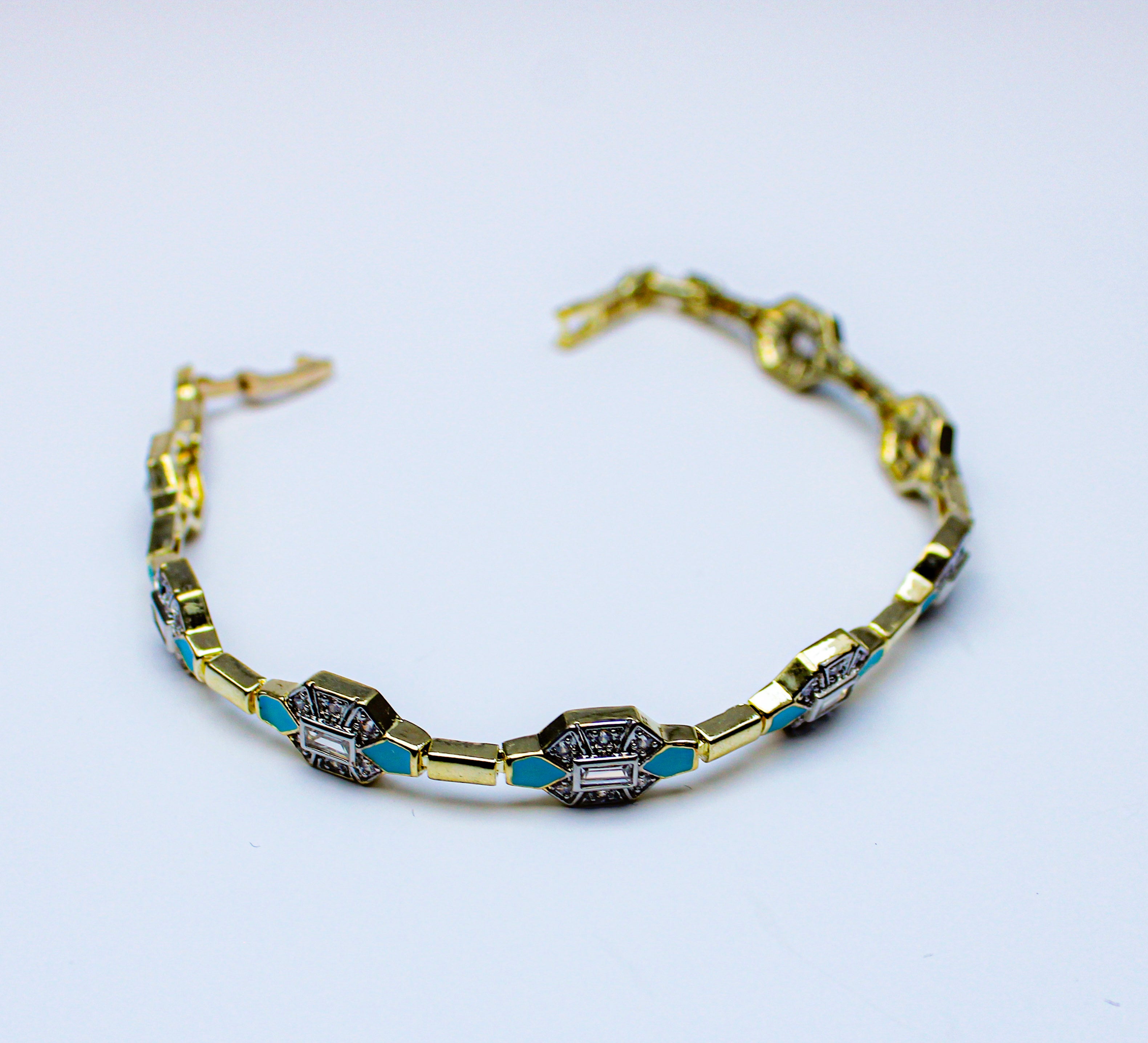 losh jewellery goudkleurig armband met Turquoise