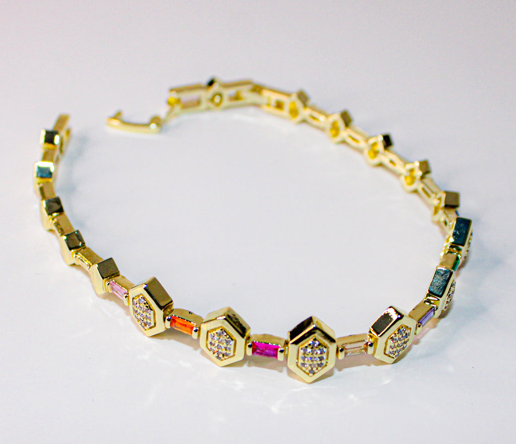 losh jewellery armband neon met gekleurde studs