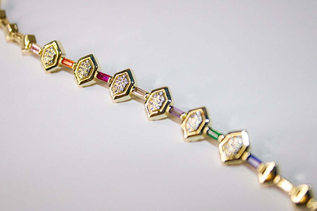 losh jewellery armband neon met gekleurde studs