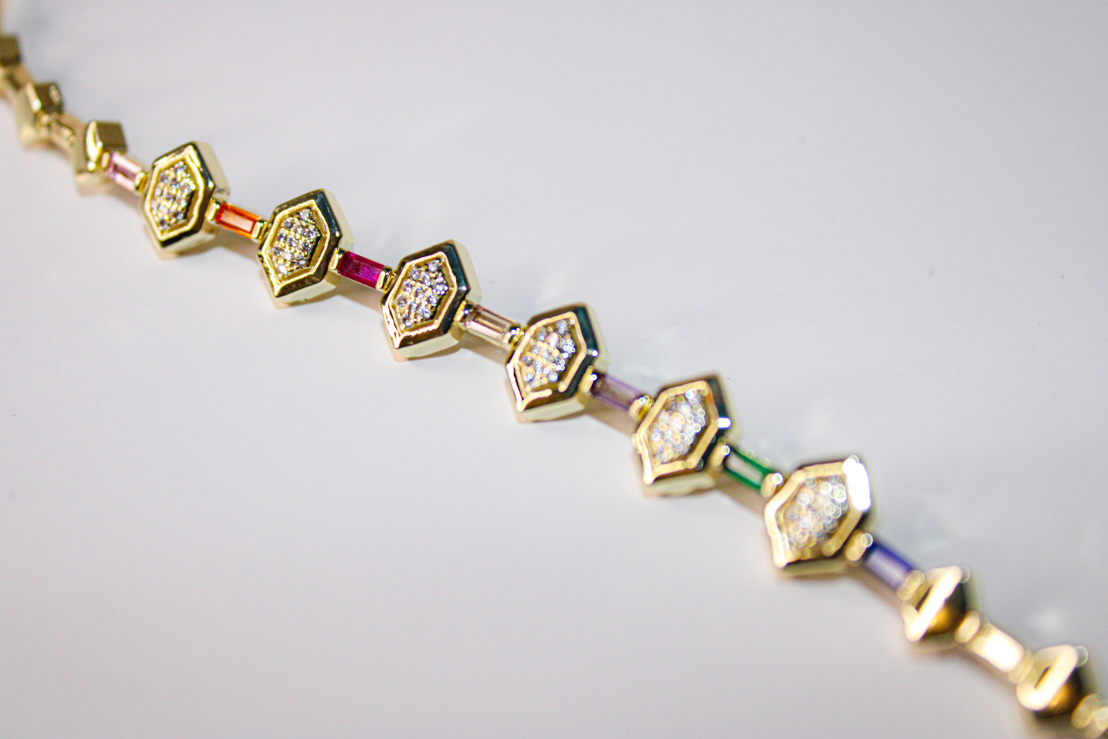 losh jewellery armband neon met gekleurde studs