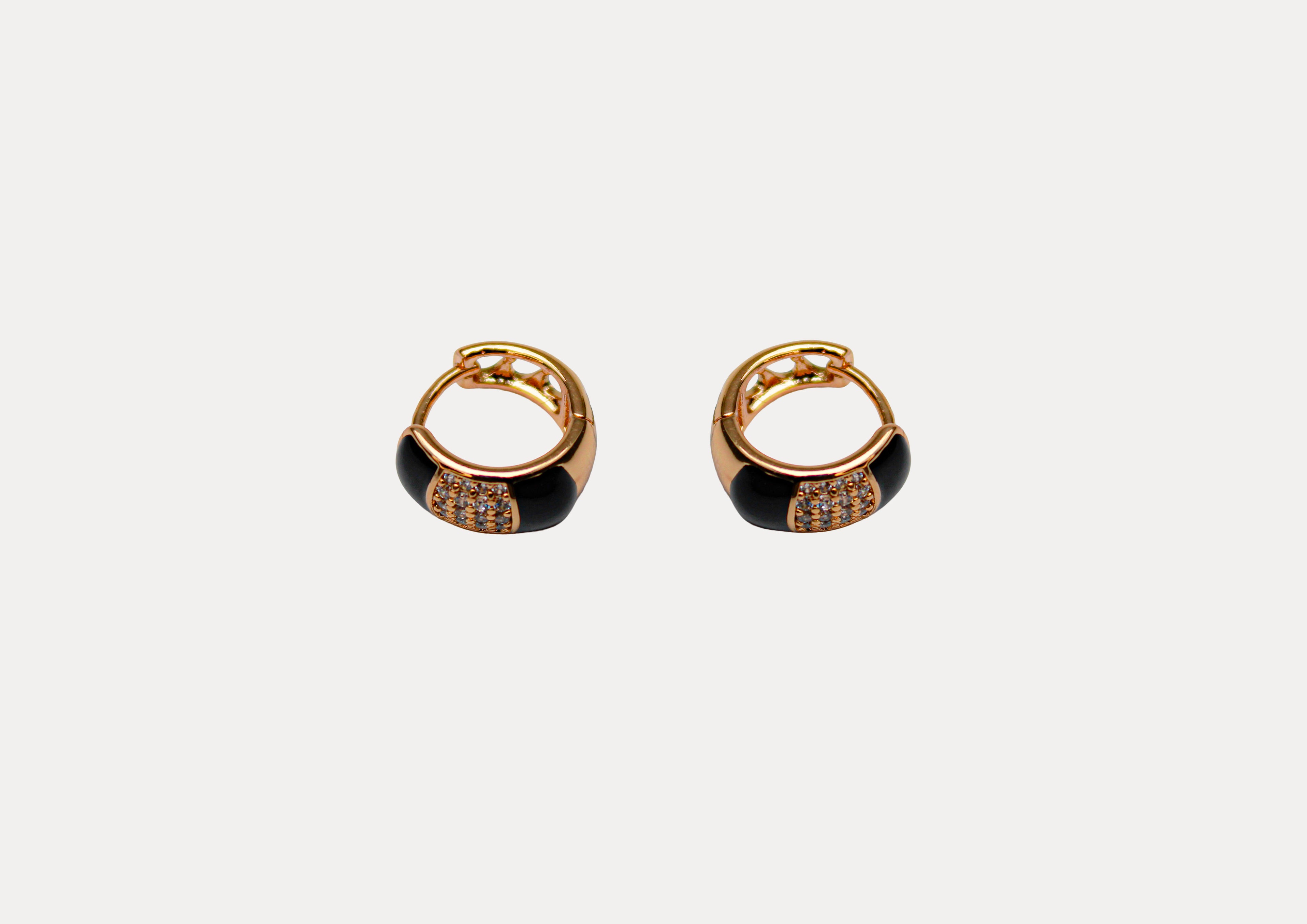 losh jewellery studs zwart goud kleur oorbellen