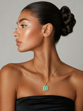 losh jewellery goud kleurig ketting met turquoise kleur hanger