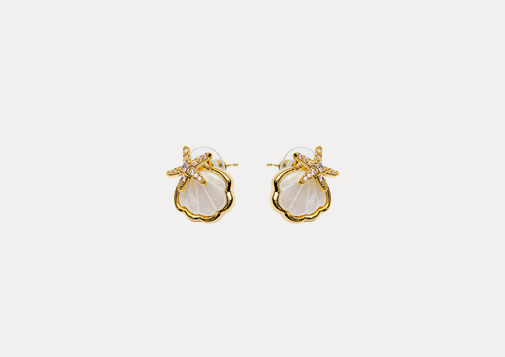 Schelp en Ster oorbellen Set