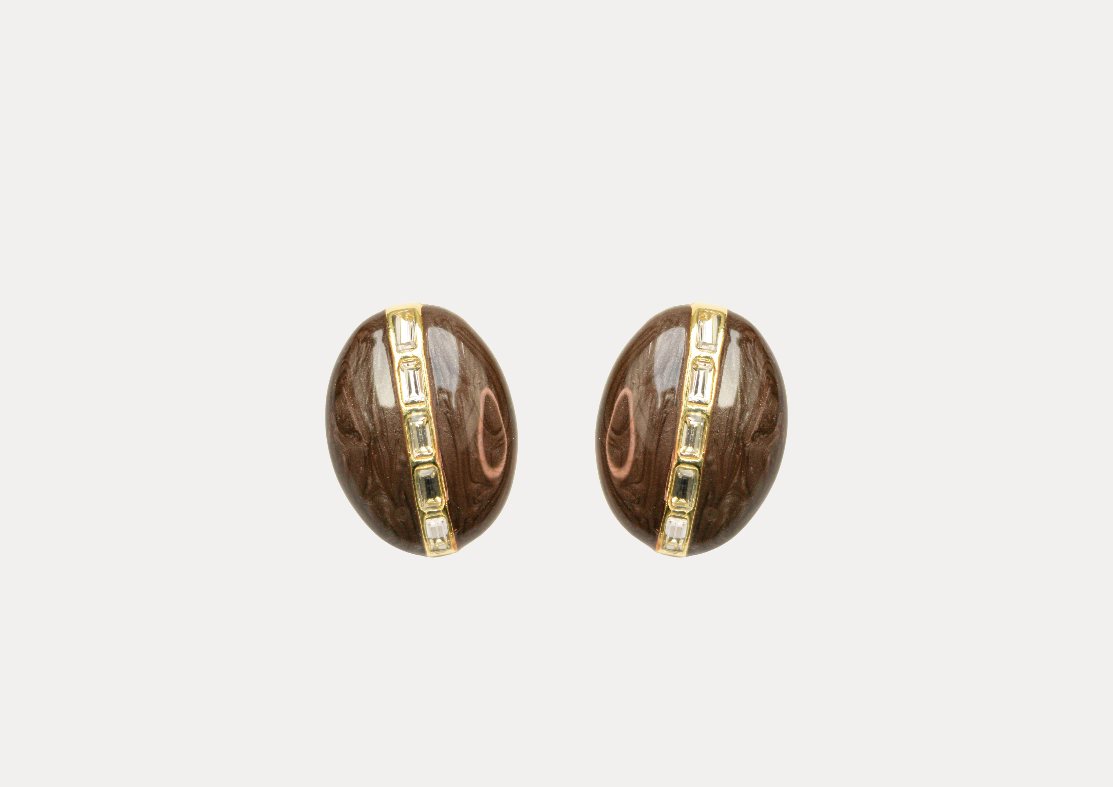 losh jewellery bruin met goudkleur mix studs